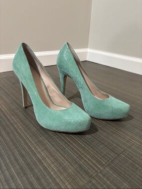 BCBG Classic Mint Textured High Heel Pumps - Women